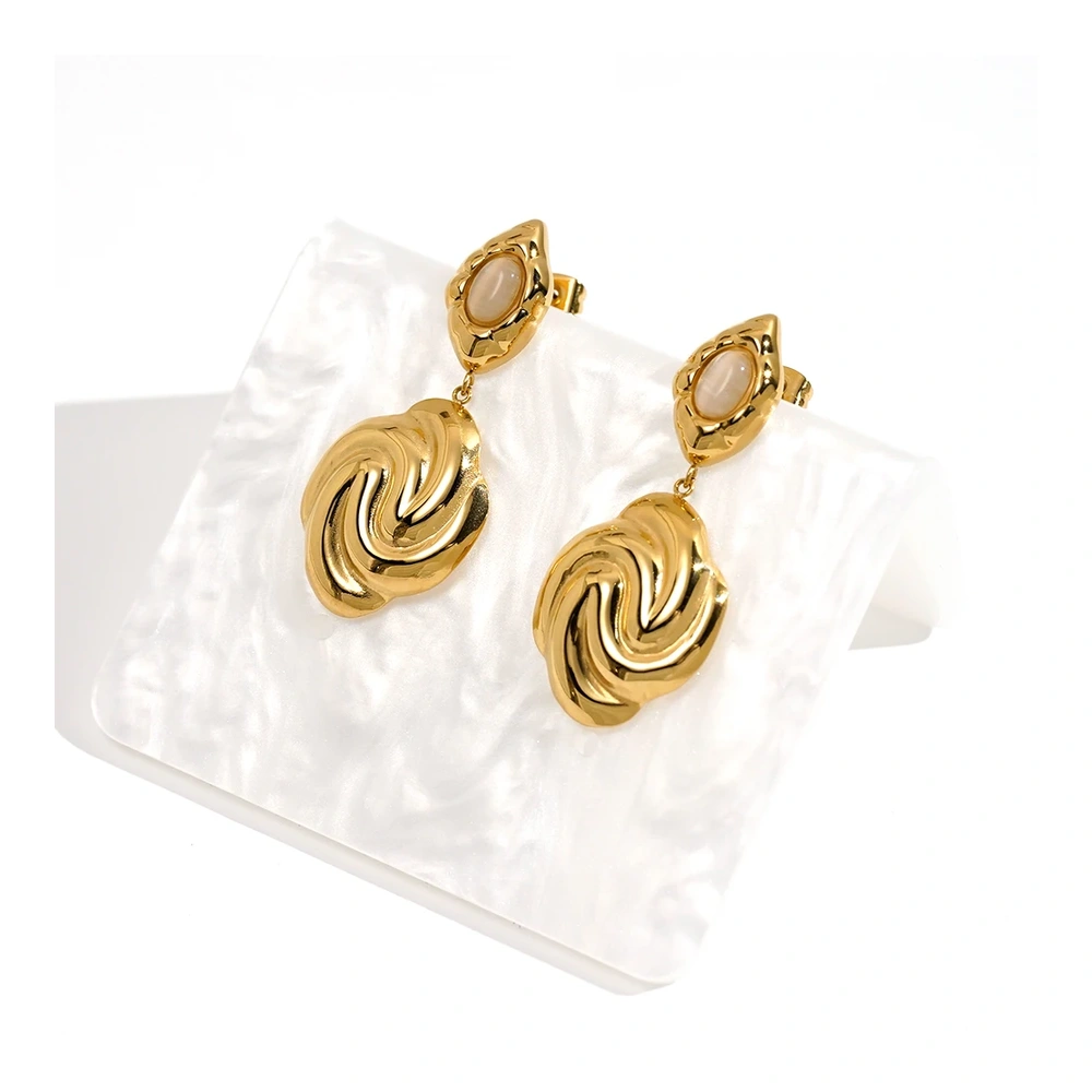 Irregular Oval Drop Earrings