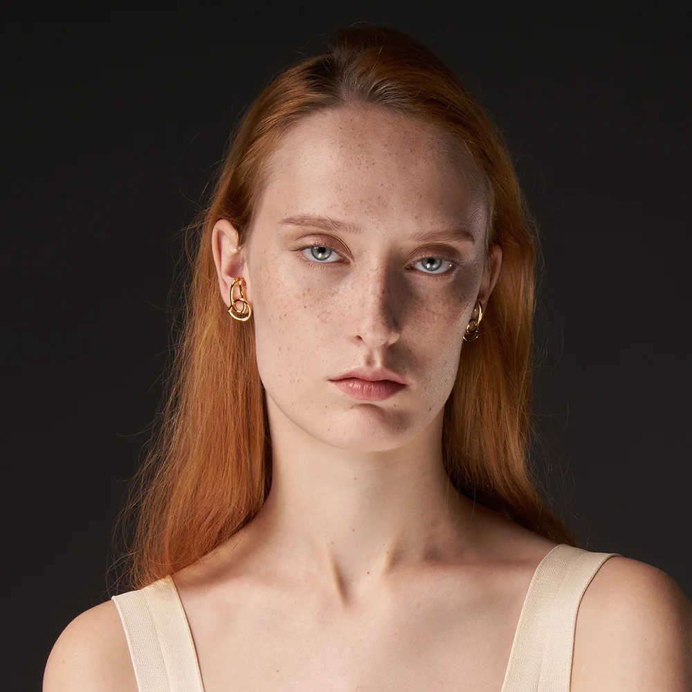 Interlaced Stud Earrings - Image 4