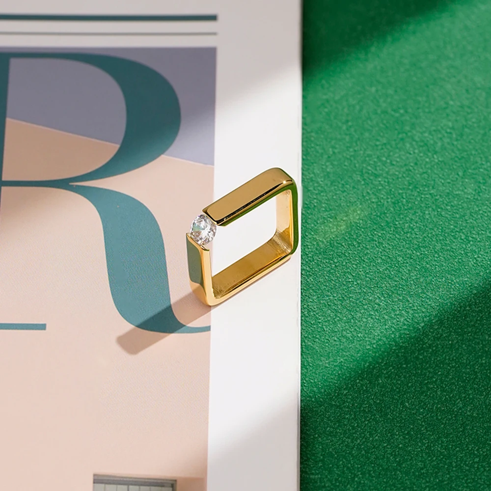 Geometry Square Zircon Ring - Image 4