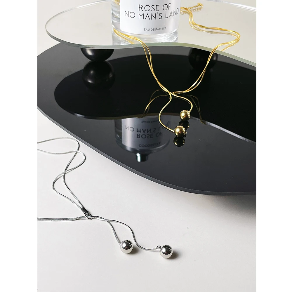 Double Ball Pendant Necklace - Image 5