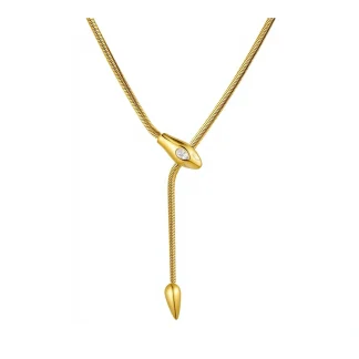 Snake Shape Slice Zircon Necklace