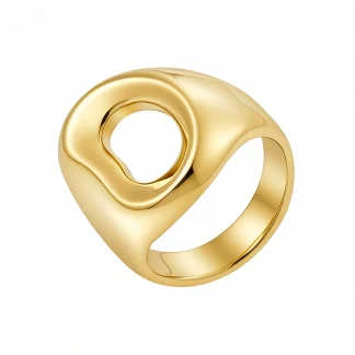 Glossy Irregular Hollow Ring