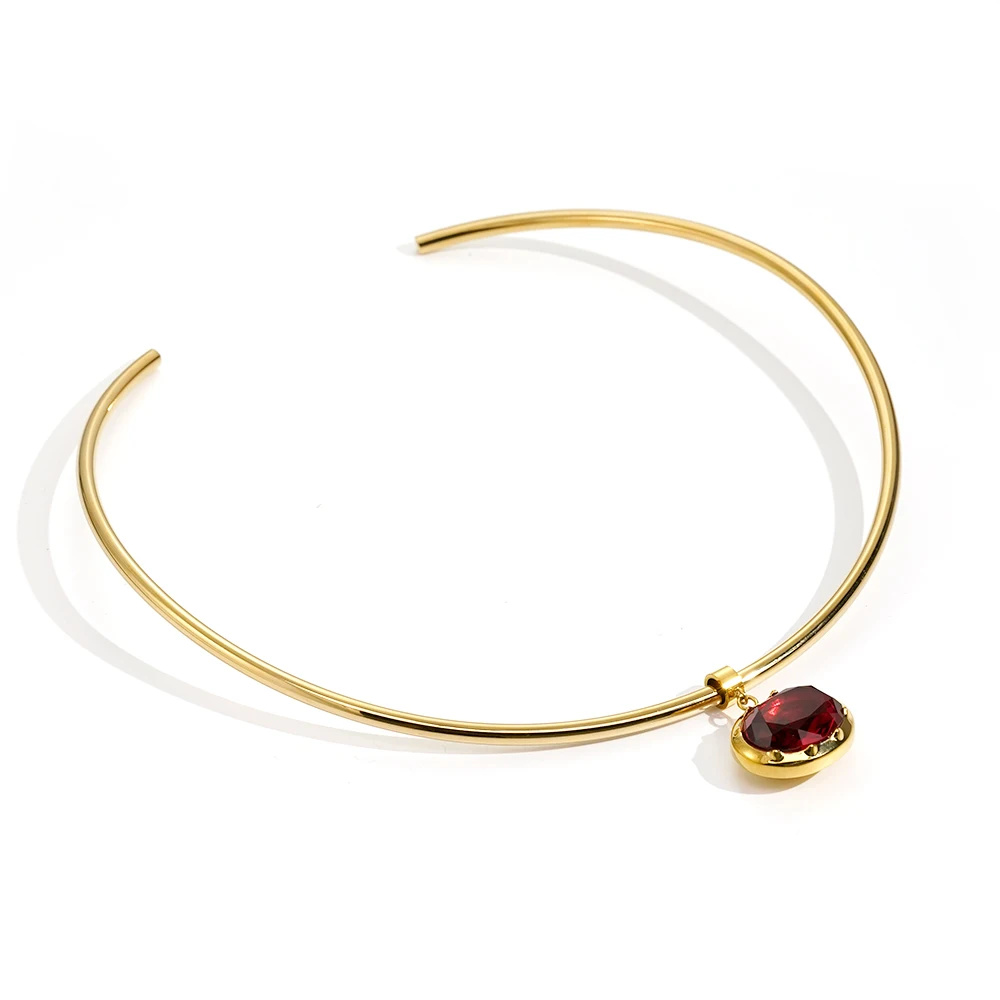 Oval Crystal Colorful Birthstone Necklace - Image 12