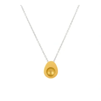 Pebble Hollowing Couple Necklace