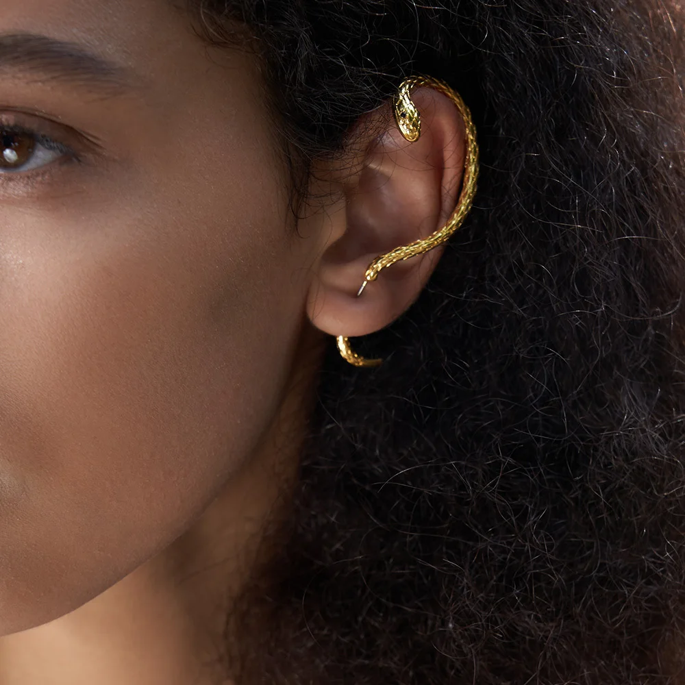 Goth Snake Hoop Earrings - Image 3