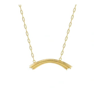 Glossy Curve Zircon Necklace