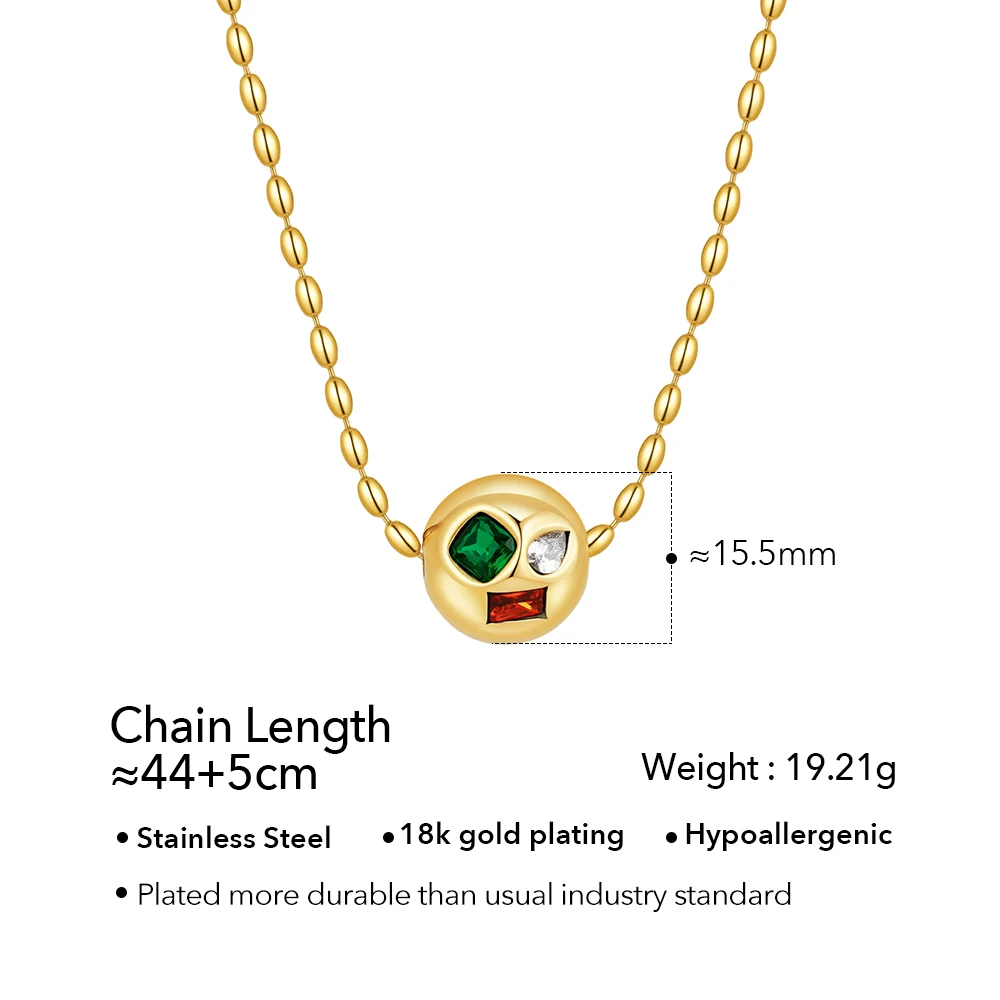 Irregular Zircon Round Ball Necklace - Image 10