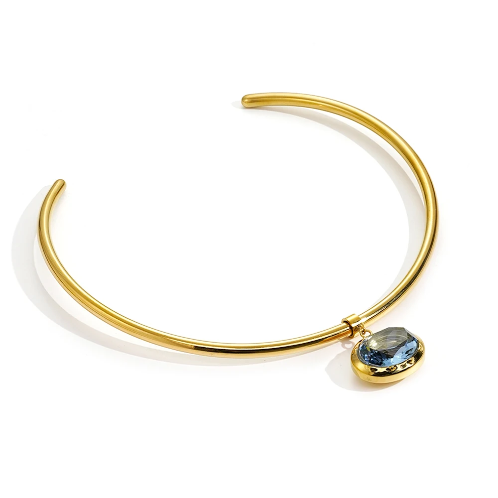 Oval Crystal Colorful Birthstone Necklace - Image 21