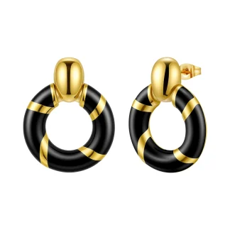 Round Oil Dripping Hoop Earrings