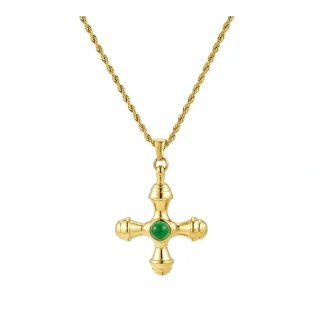 Vintage 3D Cross Twist Necklace