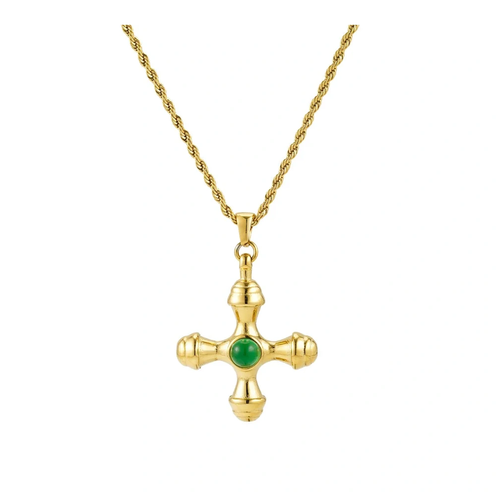 Vintage 3D Cross Twist Necklace