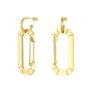 Safety Buckle Hollow Drop Earrings