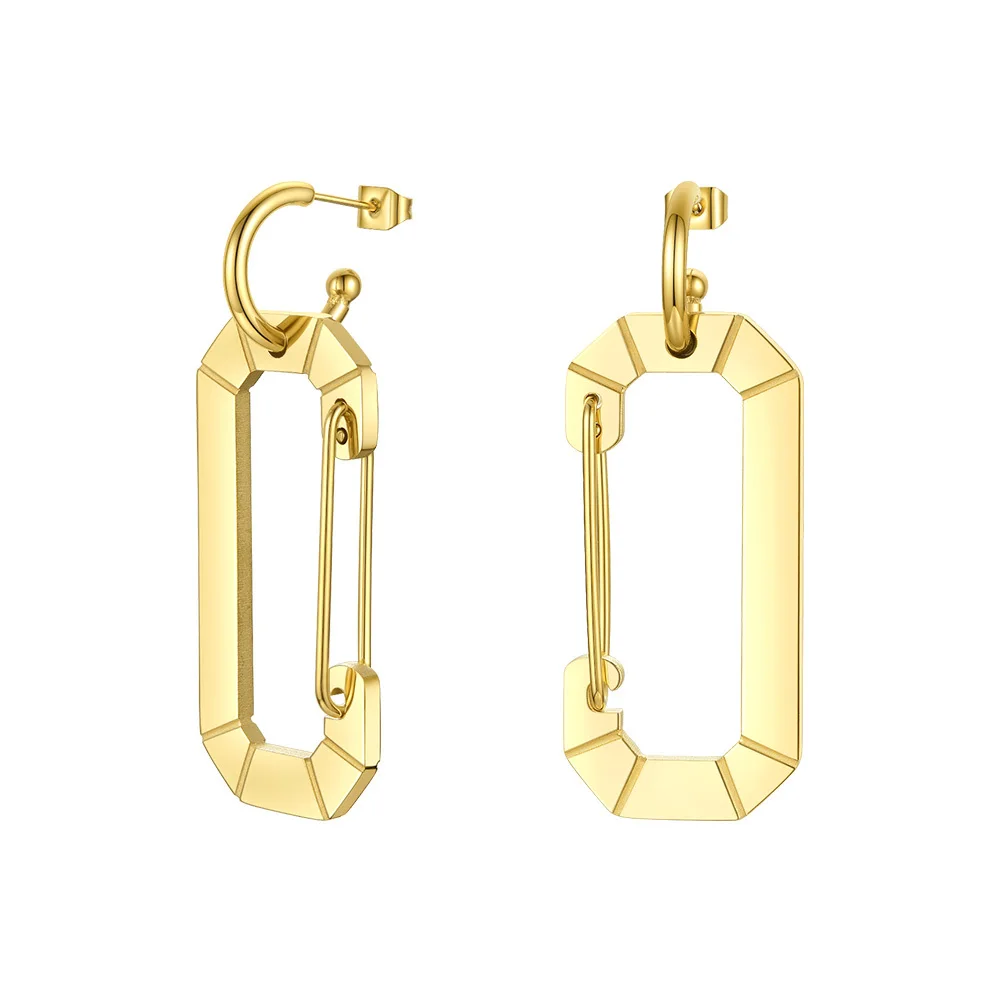 Safety Buckle Hollow Drop Earrings