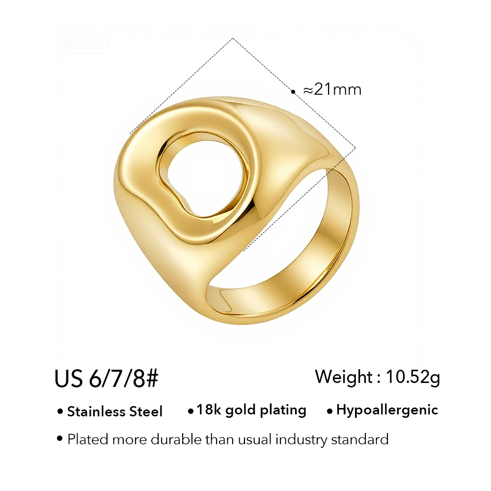 Glossy Irregular Hollow Ring - Image 7