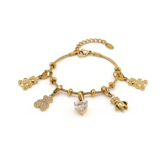 Snake Bear Charm Bracelet