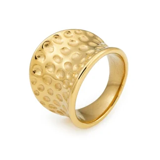 Wide Honeycomb Design Ring