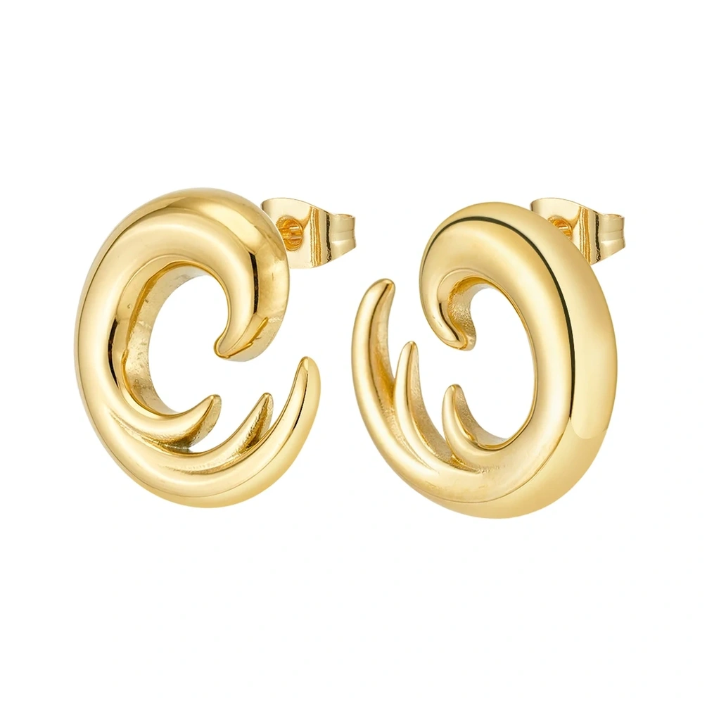 Ocean Wave Stud Earrings