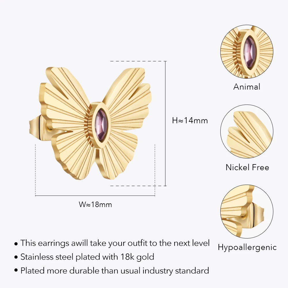 Series Butterfly Stud Earrings - Image 4