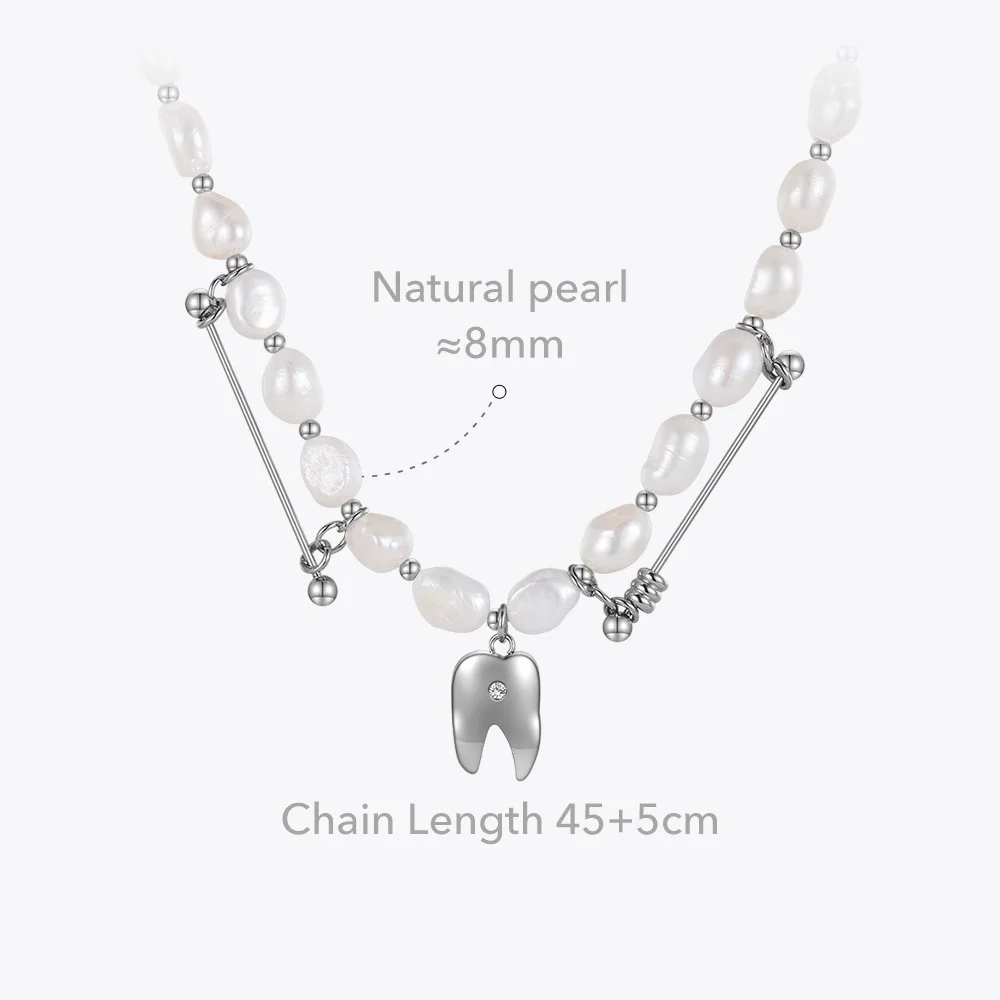 Natural Pearls Tooth Necklace - Image 3