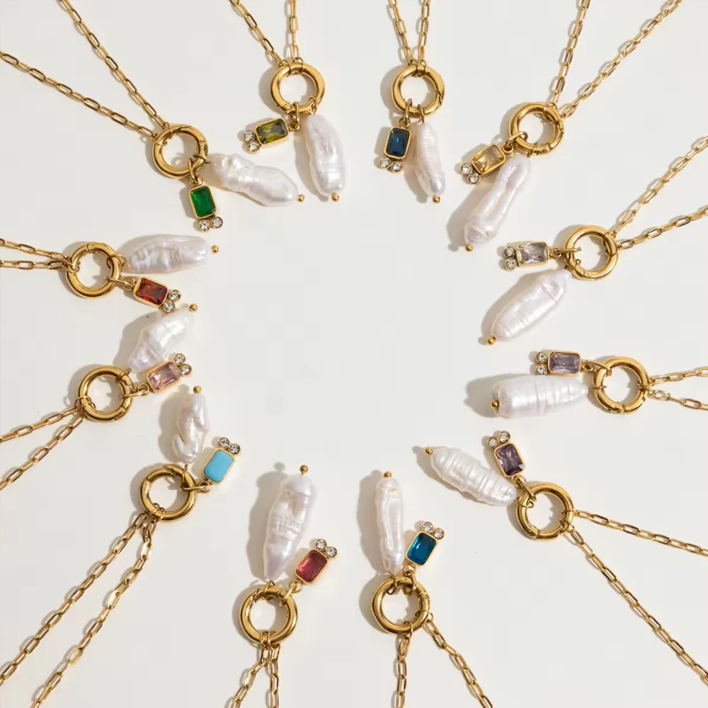 Summer Pearl Zircon Necklace - Image 3