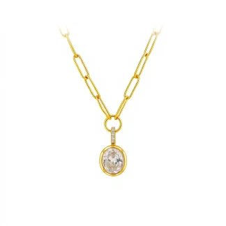 Paperclip Zircon Necklace