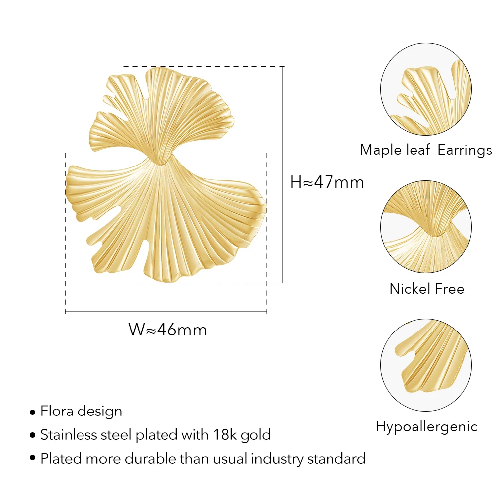 Maple Leaf Stud Earrings - Image 6