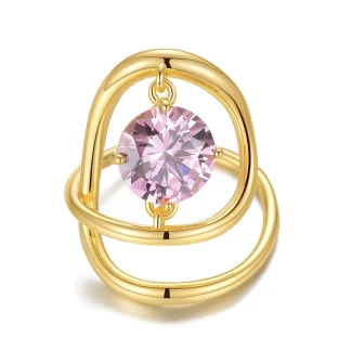 Aesthetic Pink Stone Brooch