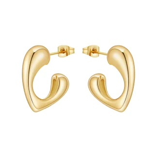 Glossy Heart Stud Earrings