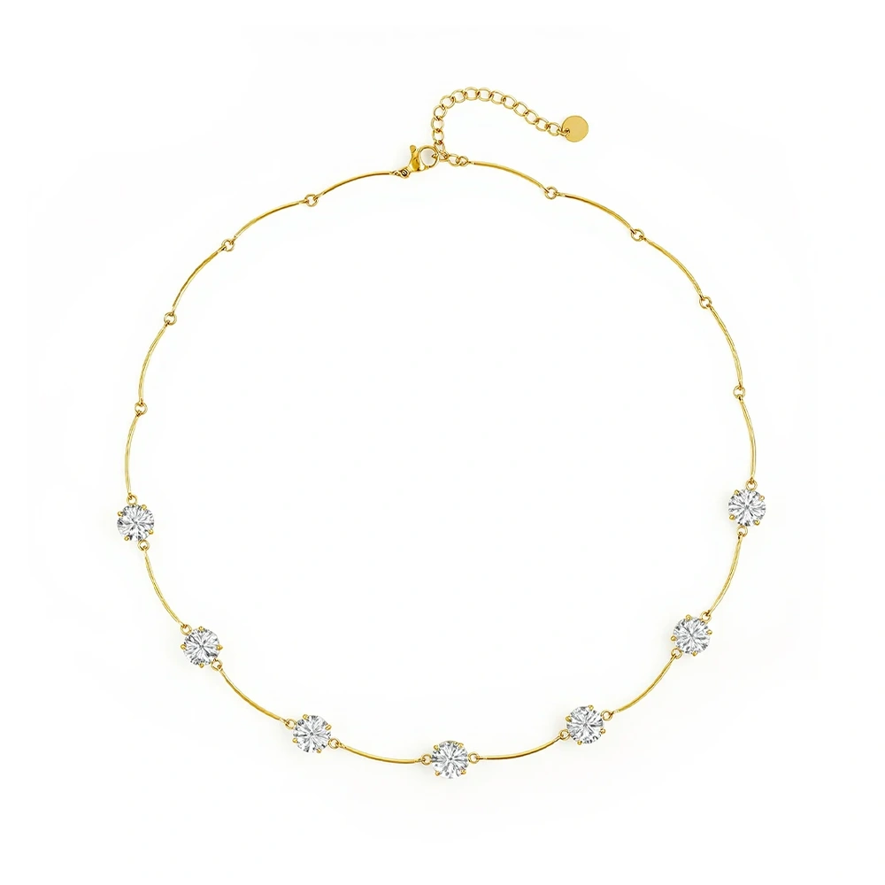 Elegant Round Zircon Necklace