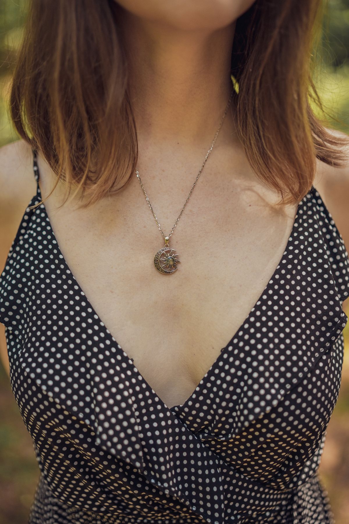 A Y-drop necklace mirrors the V-shape of your gown beautifully.